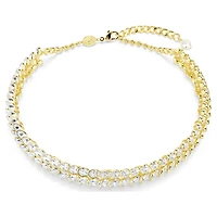 Idyllia choker, Oval cut, White, Gold-tone plated by SWAROVSKI