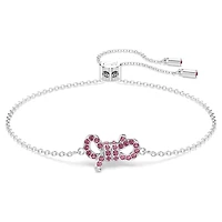 Lifelong Bow bracelet, Bow, Pink, Rhodium plated by SWAROVSKI