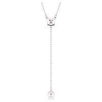 Attract Y necklace, Round cut, Pink, Rhodium plated by SWAROVSKI
