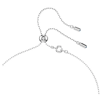 Attract Y necklace, Round cut, Blue, Rhodium plated by SWAROVSKI