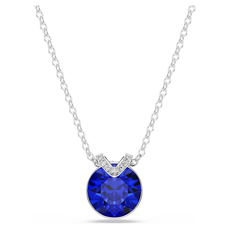 Bella V pendant, Round cut, Blue