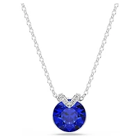 Bella V pendant, Round cut, Blue