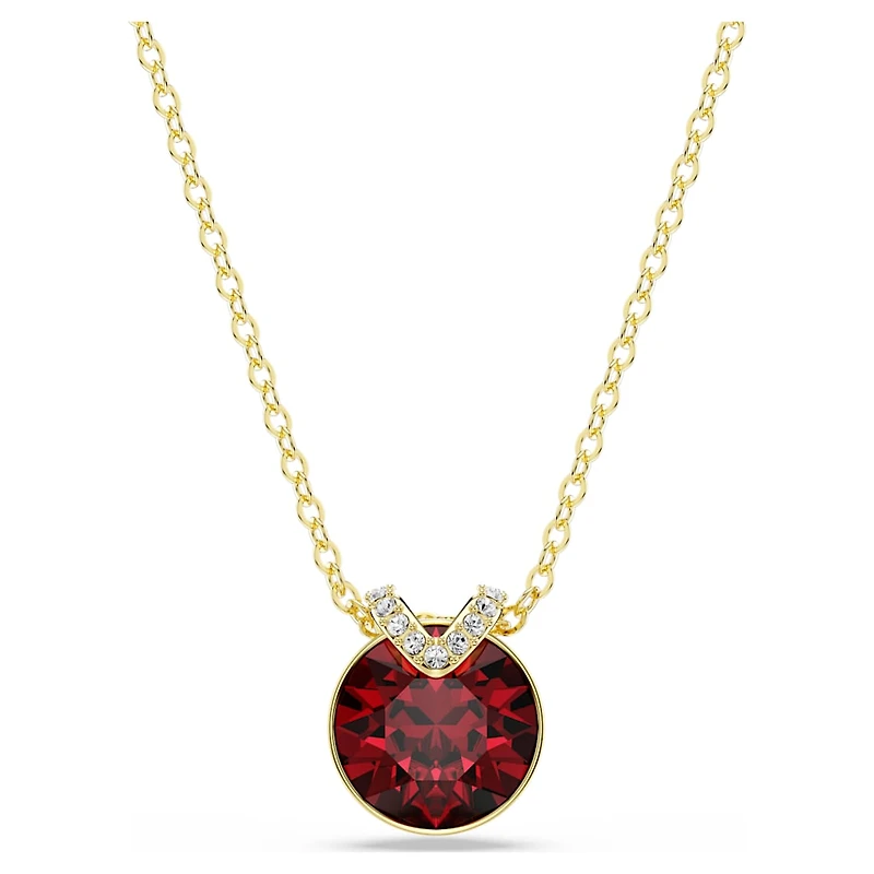 Bella V pendant, Round cut, Red, Gold-tone plated by SWAROVSKI