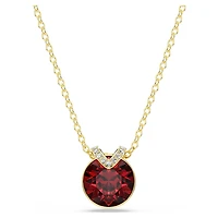 Bella V pendant, Round cut, Red, Gold-tone plated by SWAROVSKI