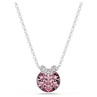Bella V pendant, Round cut, Pink