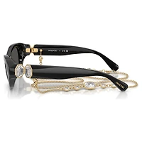Sunglasses, Pillow shape, Black by SWAROVSKI