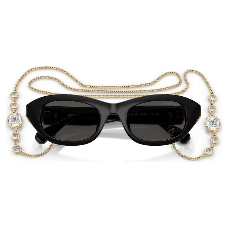 Sunglasses, Pillow shape, Black by SWAROVSKI