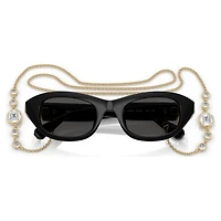 Sunglasses, Pillow shape, Black by SWAROVSKI