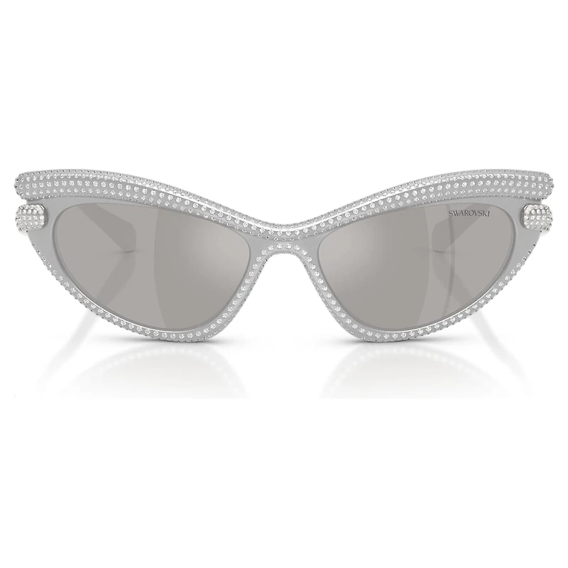 Sunglasses, Cat-Eye shape, Silver Tone by SWAROVSKI