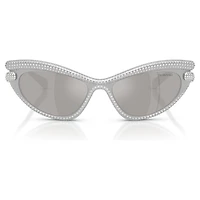 Sunglasses, Cat-Eye shape, Silver Tone by SWAROVSKI