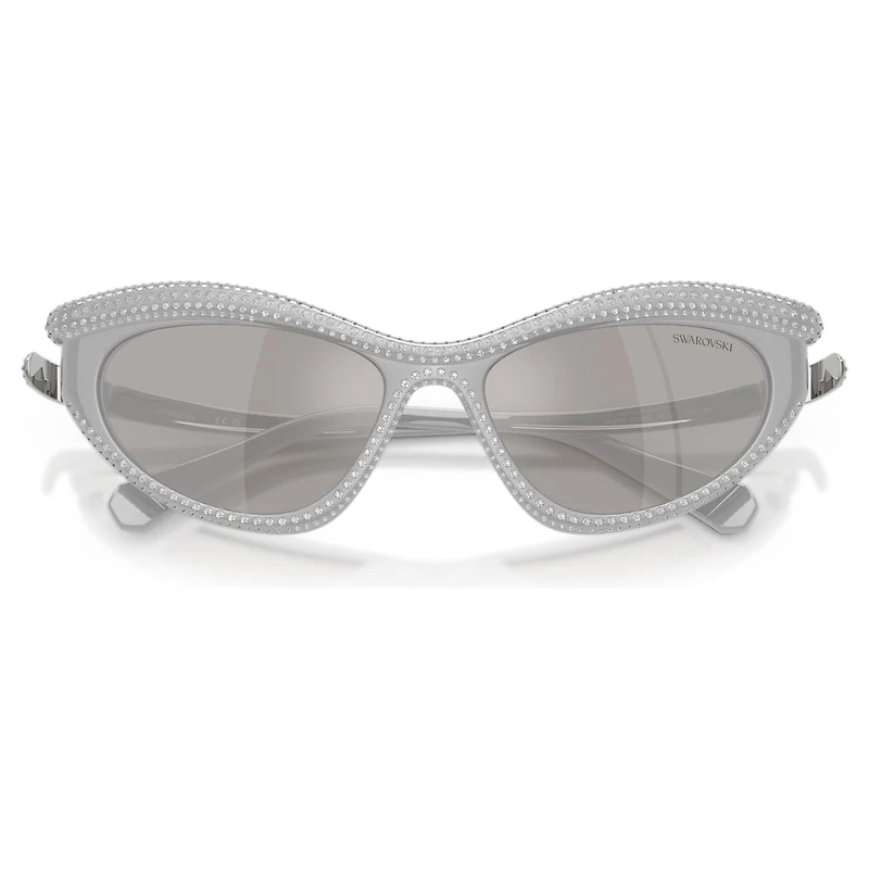 Sunglasses, Cat-Eye shape, Silver Tone by SWAROVSKI
