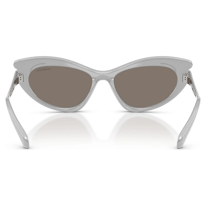 Sunglasses, Cat-Eye shape, Silver Tone by SWAROVSKI