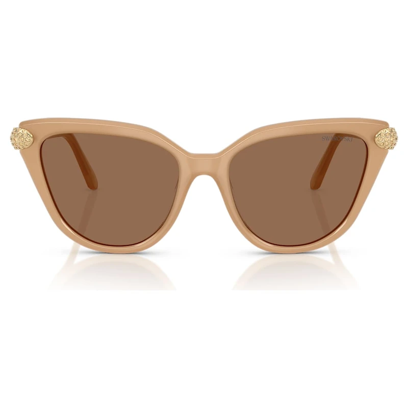 Sunglasses, Cat-Eye shape, Beige by SWAROVSKI