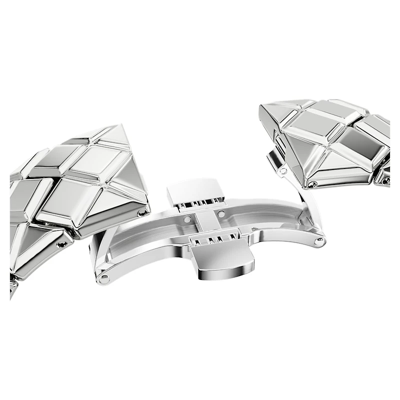 Curiosa bangle watch, Crystal bracelet, Silver Tone, Stainless steel by SWAROVSKI