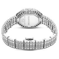 Matrix octagon watch, Baguette cut, Metal bracelet, Silver tone, Stainless steel by SWAROVSKI