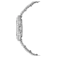 Matrix octagon watch, Baguette cut, Metal bracelet, Silver tone, Stainless steel by SWAROVSKI