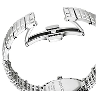 Matrix octagon watch, Baguette cut, Metal bracelet, Silver tone, Stainless steel by SWAROVSKI
