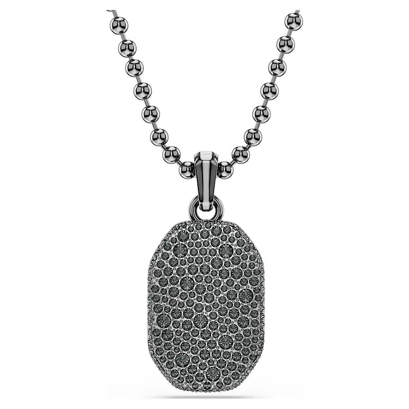 Dextera Octagon pendant, Octagon shape, Round cut, Black, Ruthenium plated by SWAROVSKI