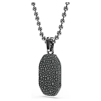 Dextera pendant, Octagon shape, Round cut, Black, Ruthenium plated by SWAROVSKI