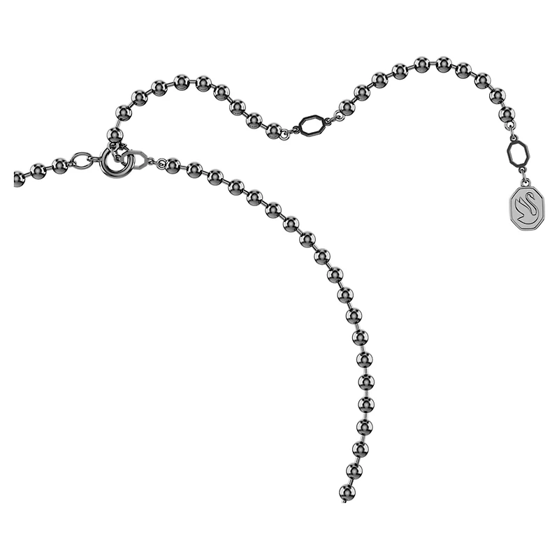 Dextera Octagon pendant, Octagon shape, Round cut, Black, Ruthenium plated by SWAROVSKI