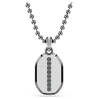 Dextera pendant, Octagon shape, Round cut, Black, Ruthenium plated by SWAROVSKI