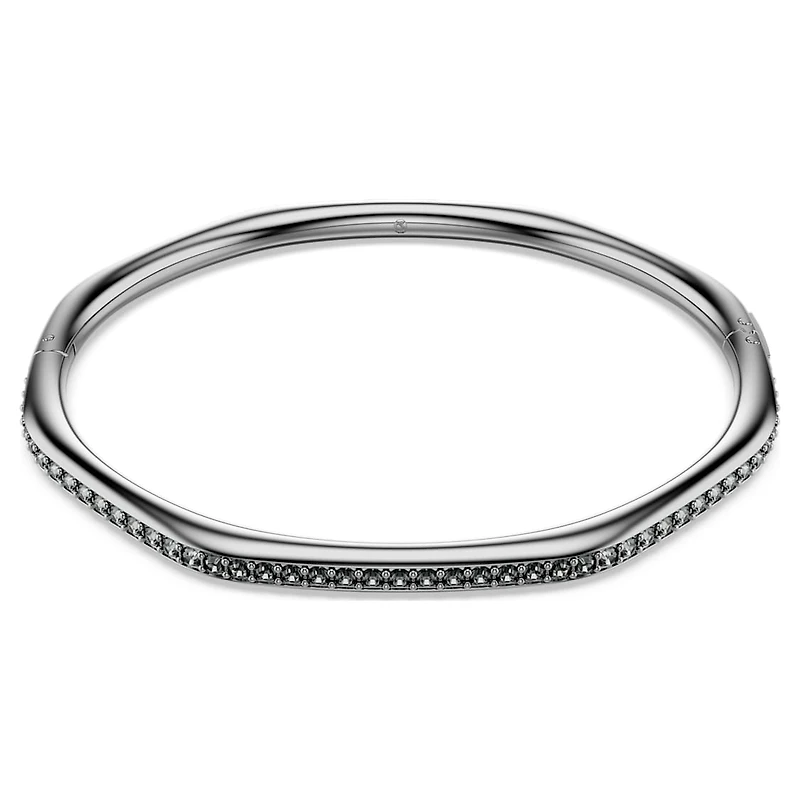 Dextera bangle, Octagon shape, Round cut, White, Ruthenium plated by SWAROVSKI