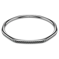 Dextera bangle, Octagon shape, Round cut, White, Ruthenium plated by SWAROVSKI