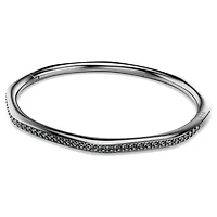 Dextera bangle, Octagon shape, Round cut, White, Ruthenium plated by SWAROVSKI