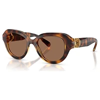 Sunglasses, Round shape, Brown by SWAROVSKI
