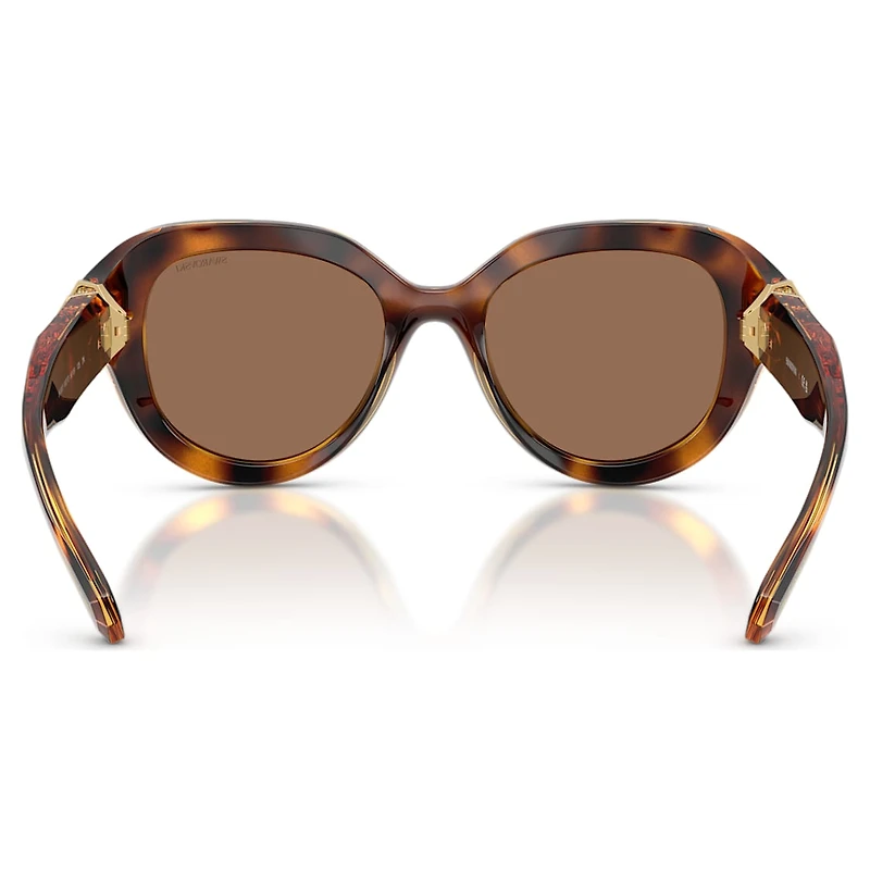 Sunglasses, Round shape, Brown by SWAROVSKI