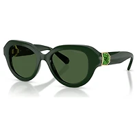 Sunglasses, Round shape, Green by SWAROVSKI
