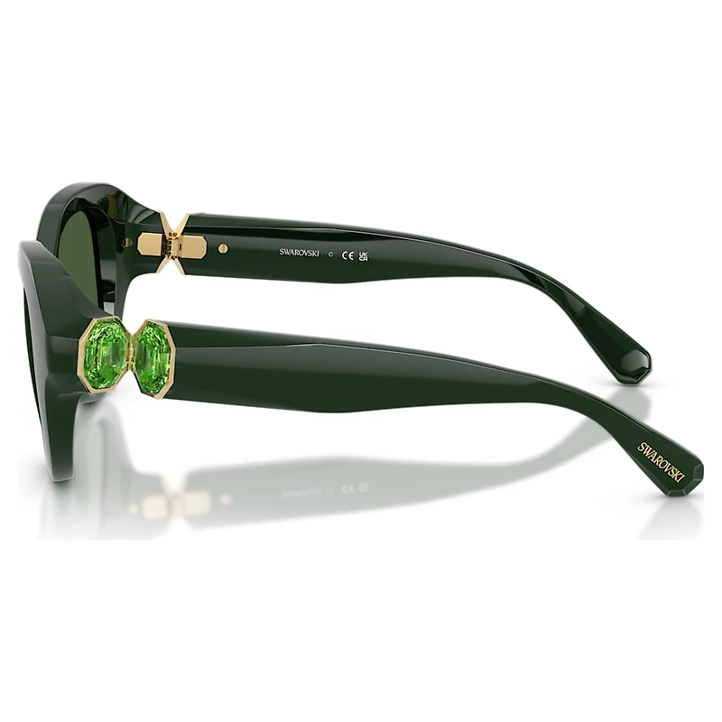 Sunglasses, Round shape, Green by SWAROVSKI