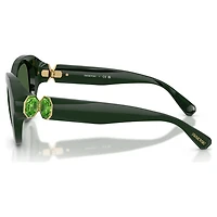 Sunglasses, Round shape, Green by SWAROVSKI