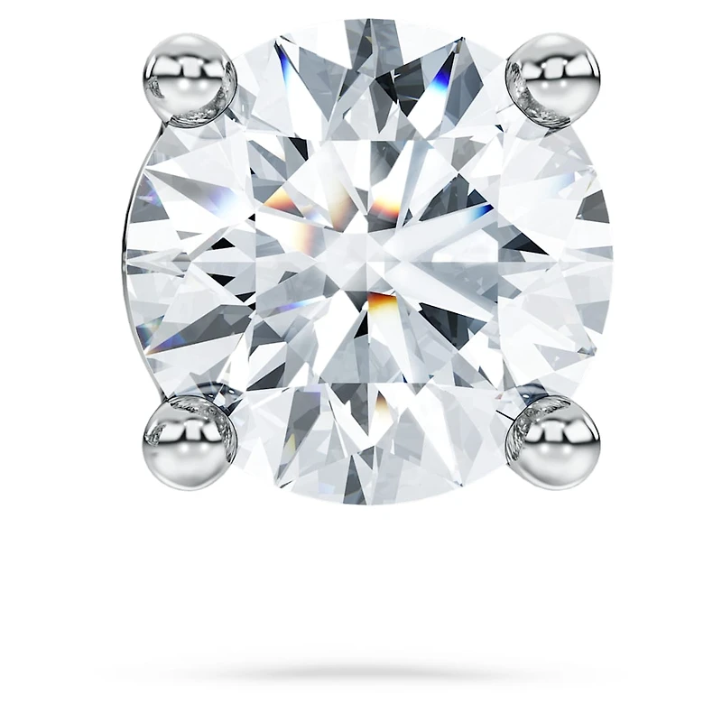 Eternity stud earring, Lab-grown diamonds 0.5 ct tw,  Single, Round shape, 14K white gold by SWAROVSKI