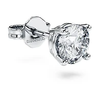 Eternity stud earring, Lab-grown diamonds 0.5 ct tw,  Single, Round shape, 14K white gold by SWAROVSKI