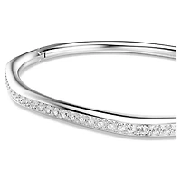 Dextera bangle, Octagon shape, Round cut, White, Rhodium plated by SWAROVSKI