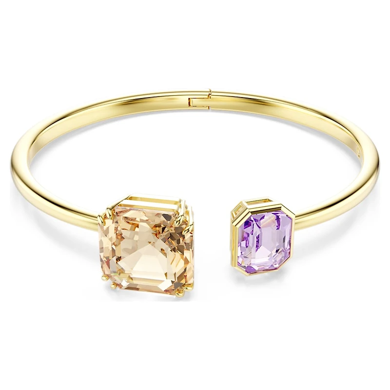 Millenia bangle, Octagon cut, Multicoloured, Gold-tone plated by SWAROVSKI