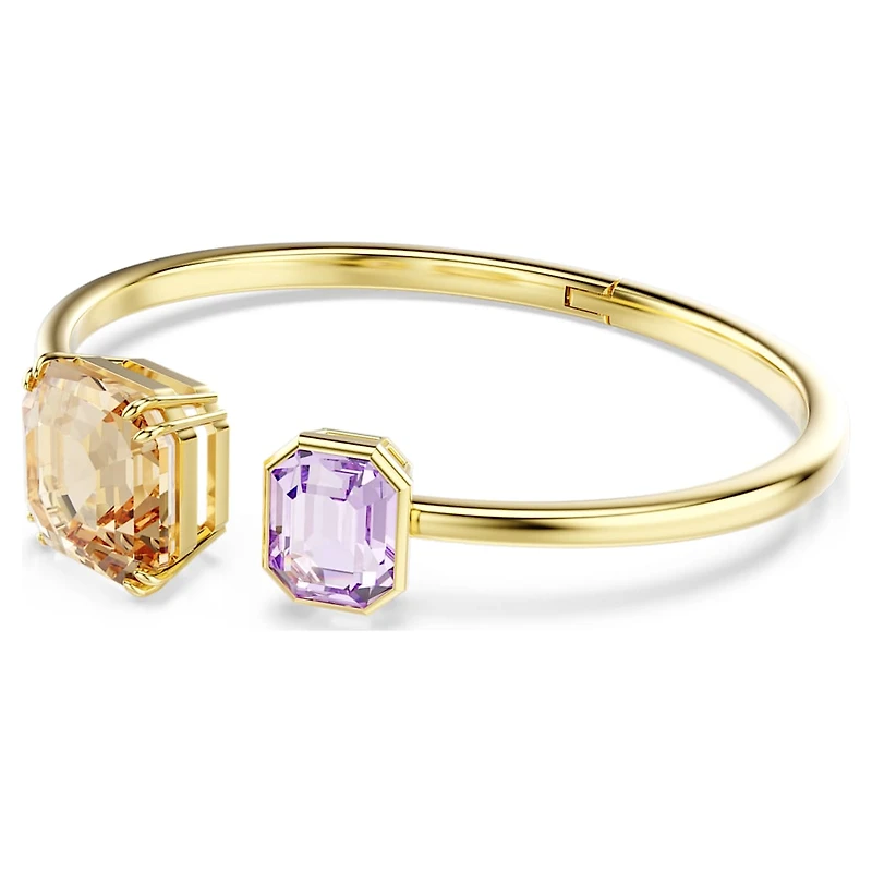 Millenia bangle, Octagon cut, Multicoloured, Gold-tone plated by SWAROVSKI