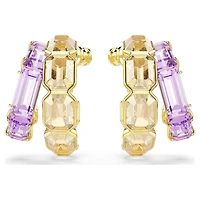 Millenia hoop earrings, Mixed cuts, Multicolored, Gold-tone plated by SWAROVSKI