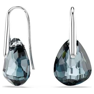 Galet drop earrings, Light blue, Rhodium plated by SWAROVSKI