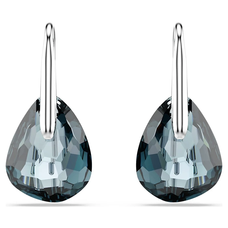 Galet drop earrings, Light blue, Rhodium plated by SWAROVSKI