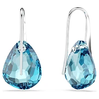 Galet drop earrings, Blue, Rhodium plated by SWAROVSKI