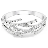 Matrix bangle, Mixed cuts, White, Rhodium plated by SWAROVSKI