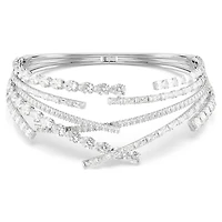 Matrix choker, Mixed cuts, White, Rhodium plated by SWAROVSKI