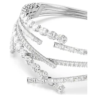 Matrix choker, Mixed cuts, White, Rhodium plated by SWAROVSKI