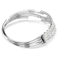 Matrix choker, Mixed cuts, White, Rhodium plated by SWAROVSKI