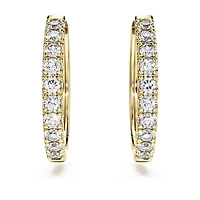 Eternity hoop earrings, Lab-grown diamonds 0.5 ct tw, Round shape, 14K yellow gold by SWAROVSKI