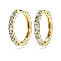 Eternity hoop earrings, Lab-grown diamonds 0.5 ct tw, Round shape, 14K yellow gold by SWAROVSKI