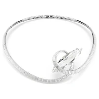 Matrix choker, Baguette cut, White, Rhodium plated by SWAROVSKI