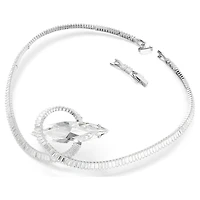 Matrix choker, Baguette cut, White, Rhodium plated by SWAROVSKI